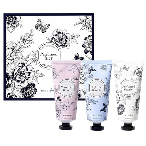 Perfumed Hand Cream Set ? Long-Lasting Fragrance, Wrinkle Care & Moisturizing, with Shea Butter & Adenosine, Hypoallergenic, 3 Scents (White Floral, Pink Bloom, Musky Floral) ? 100ml Each
