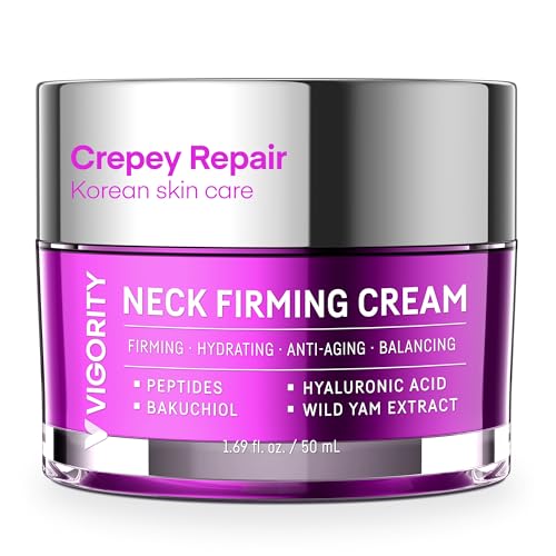 Vigority Korean Neck Firming Cream 1.69 fl oz for Crepey Skin & Wrinkles - Pack of 1