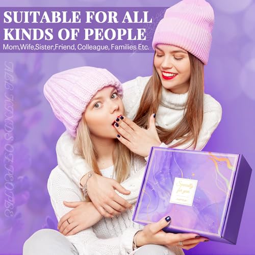 Birthday Gift for Women, Self Care Get Well Soon Gifts, Lavender Relaxing Spa Basket Care Package w/ Flannel Blanket 40 oz Tumbler, Unique Valentines Gifts for Women Mom Her Friend Sister Wife