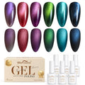 VibeFusion Cat Eye Gel Nail Polish Set 6 Colors 15ml - HEMA & TPO-Free, Long-Lasting Manicure