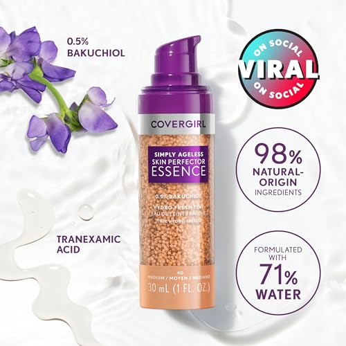 Covergirl Simply Ageless Skin Perfector Essence Foundation 25 Light-Neutral 1 oz - Tinted Hydrating Serum Hybrid