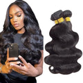 Human Hair Extensions Body Wave 12 14 16 Inch 3 Bundles Black Virgin Hair