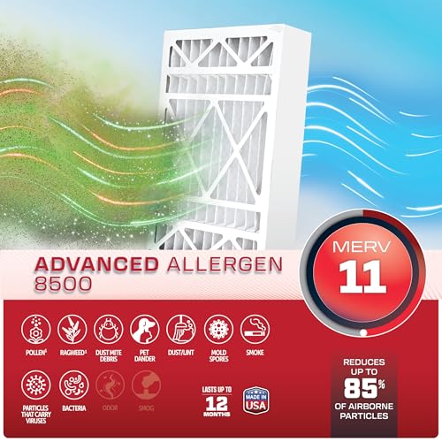 MERV 11 Air Filter 16x25x4 - 3 Pack Allergen & Dust Filtration