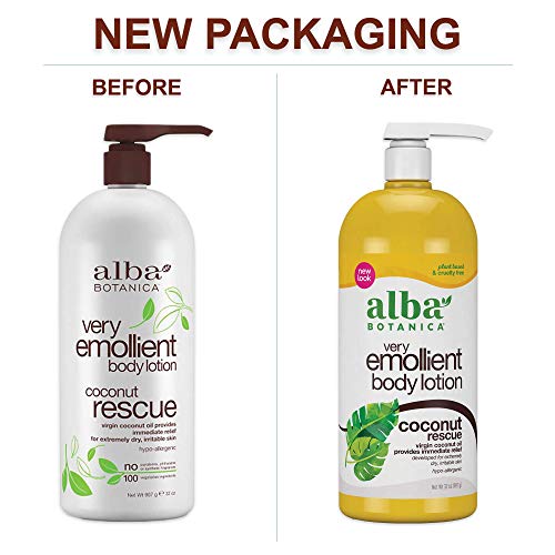 Emollient Coconut Body Lotion 32 oz - Natural Moisturizer for Dry Skin