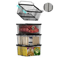 Large Freezer Organizer Bins for 5-9 Cu.Ft - Leak-Proof Bottom, Black 4Pack