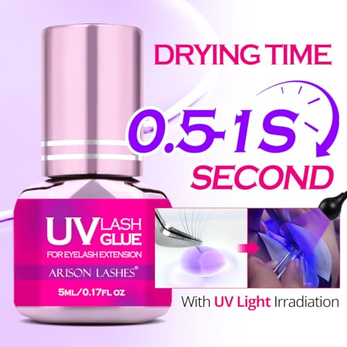 UV Eyelash Extension Glue Purple UV-Resistant 5ML for Professional Use - Variation of PurpleUVGlue