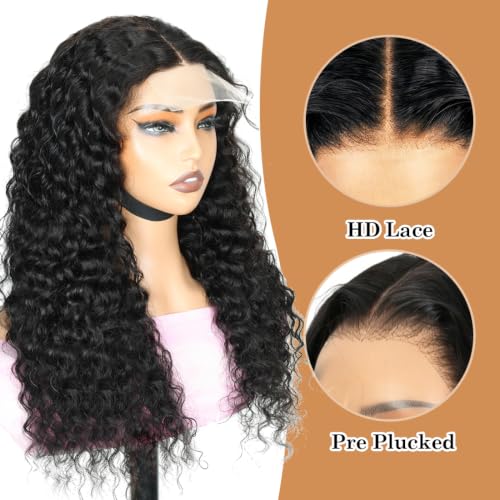 Deep Wave Human Hair Wig 4x4 HD Lace Closure 11/18 Inch - Brazilian Virgin