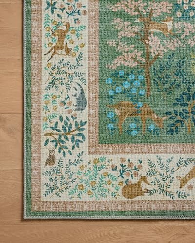 Loloi Rifle Paper Co Canopy Sage & Blush Area Rug 5' x 7'6" - Enchanted Floral Design