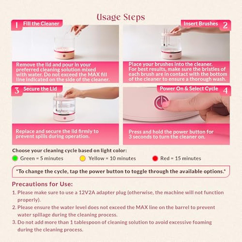 360¡Æ Electric Makeup Brush Cleaner - Dual Spin Makeup Brush Cleaning Machine, Holds 17 Brushes, Portable and Compact Design for Travel & Home Use, Perfect Brush Cleaner for Makeup Professionals