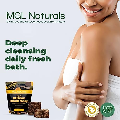 African Black Soap 1 lb - Natural Organic Face & Body Deep Cleansing Bar