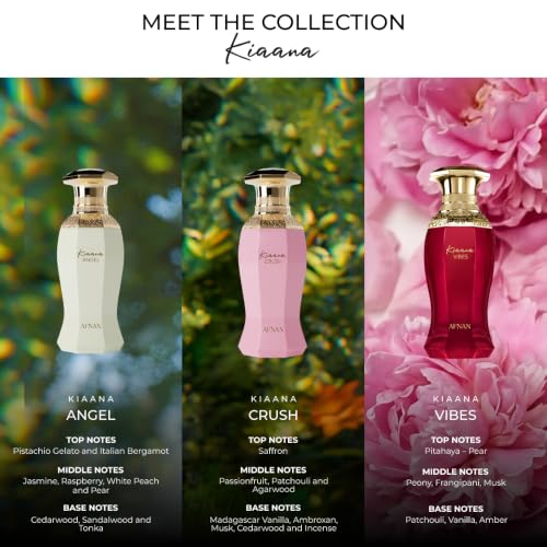 Afnan Kiaana Crush Femme Eau de Parfum - 3.4 Fl Oz, Saffron & Vanilla