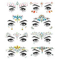 8 PCS Mermaid Face Gems Glitter, Rhinestone Rave Festival Stickers Jewels, Crystals for Eyes Body Temporary Tattoos