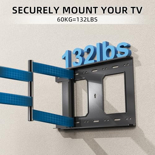 Long Arm TV Wall Mount 180° Swivel Tilt +5/-20° for 32-75 Inch TVs Variation of Fit 32-75 Inch
