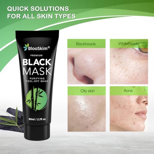 Blackhead Remover Mask for Face: Black Peel Off Face Mask ? Charcoal Peel Off Face Mask for Oily & Combination Skin ? Refreshing Botanical Formula, 2.8 fl oz