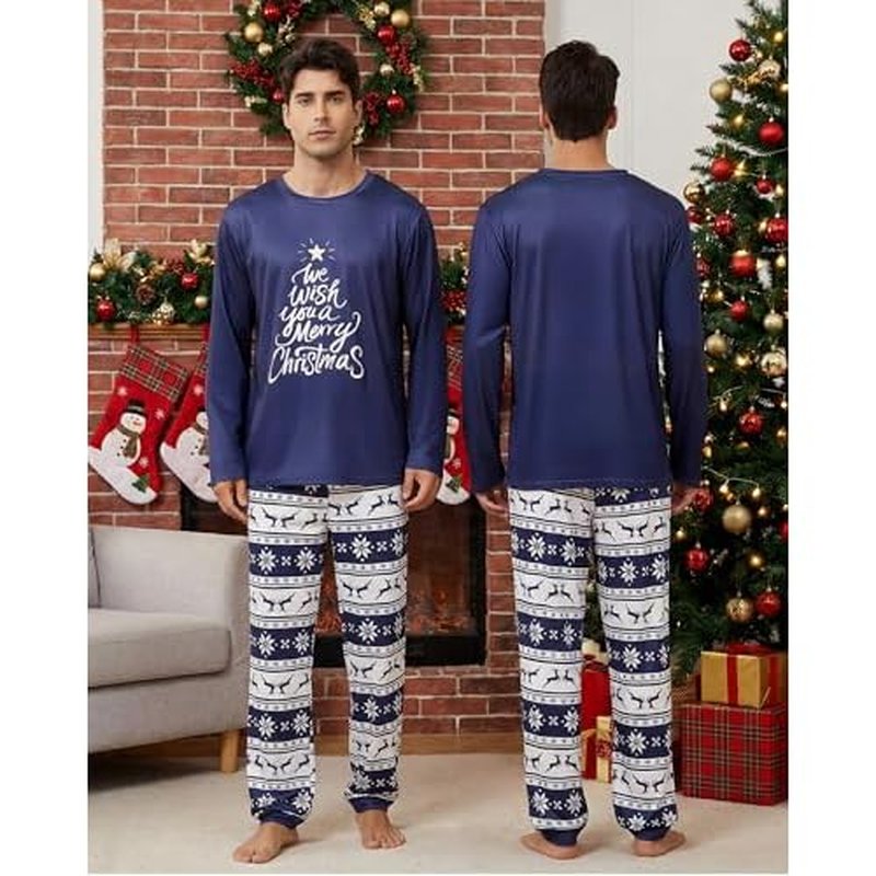 Liitrsh Family Christmas Pajamas Matching Sets Couples Christmas Pajamas Soft Warm Xmas Pjs Sleepwear for Adults Men Women