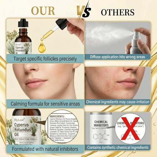 Pure Cyperus Rotundus Oil for Hair Removal & Growth Inhibition - 2oz