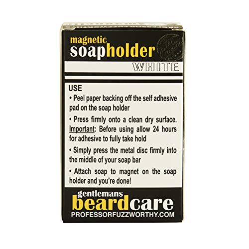 Professor Fuzzworthy Air Dry Magnetic Soap Holder White in-Shower Storage for Soaps & Beard Shampoo Bars - No More Soggy Soaps - Soap Dish Dispenser Bath Kitchen & Shower