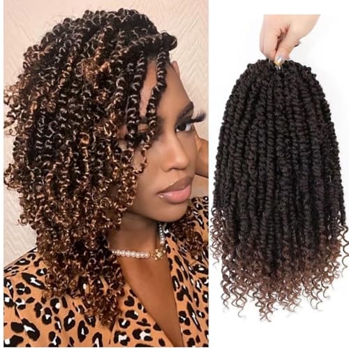 Pre-Looped Passion Twist Crochet Hair 14 Inch - T1B/30, 8 Packs