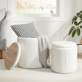 White Royal Windsor Round Storage Ottoman Set of 2 - Vanity & Footstool