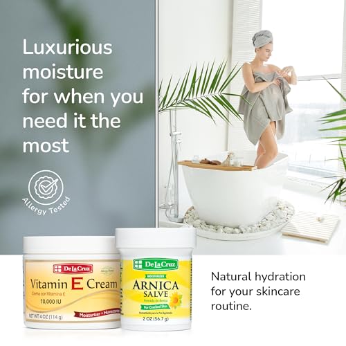 De La Cruz - Vitamin E Cream and Arnica Salve Bundle - Moisturizing Skin Care for Dry and Rough Skin