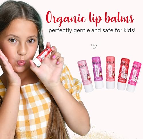 Children's Lip Balm Set - Hypoallergenic 5 Pack with Natural Ingredients - Gentle Care for Sensitive Lips