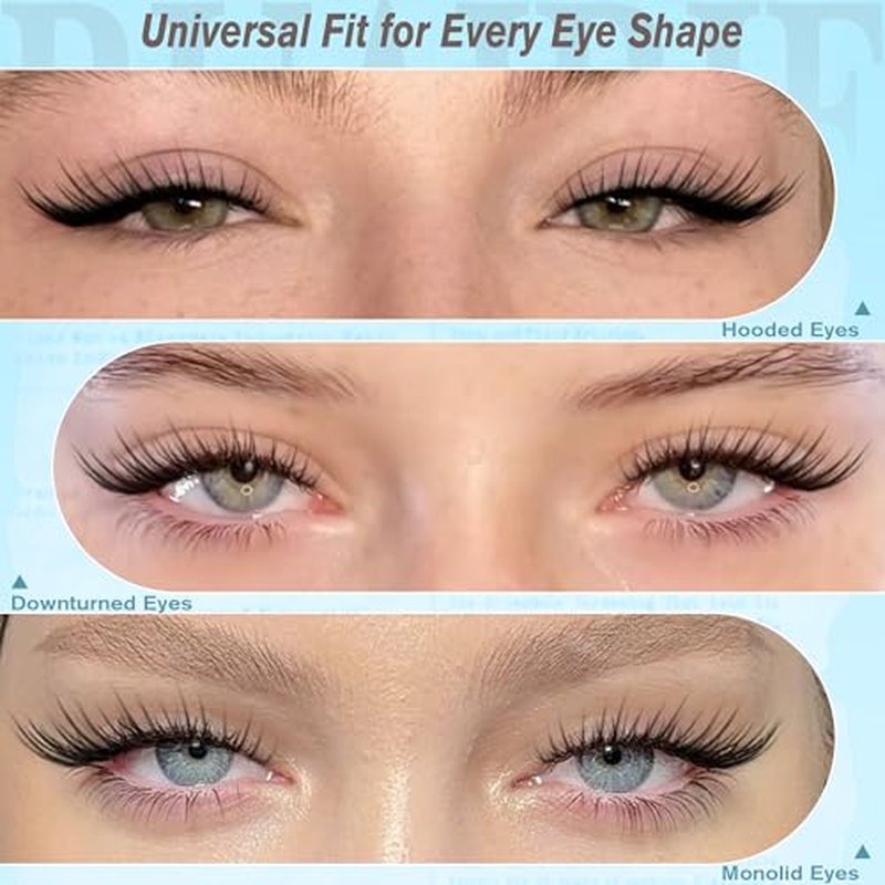 Fox Eye Lash Clusters Kit Natural Eyelash Clusters Manga Lashes Clusters Wispy Cluster Eyelash Extensions 10-14mm Cat Eye Lash Extension Kit Universal Fit Individual Lashes Daily Wear Lash Clusters