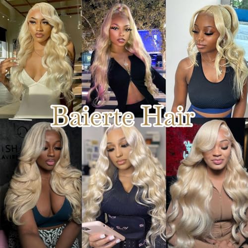 Baierte 28 Inch Blonde Lace Front Human Hair Wig 613 Body Wave 13x4
