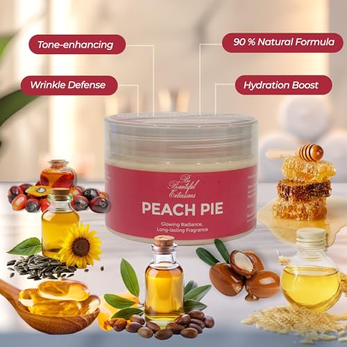 Peach Scent Body Butter - Long-Lasting Hydrating Moisturizer with Jojoba Oil 8oz