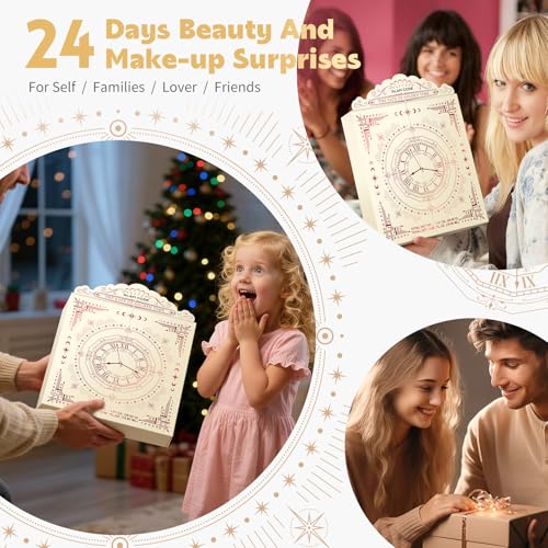 Rose Makeup Advent Calendar 2025 - 24 Days Beauty Gift Set for Teens & Women