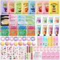 Spa Party Supplies Kit for Women - Face Masks, Lip Balm, Foot Bombs & More, 96 Pieces