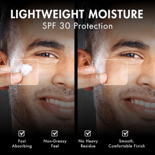 Men's SPF 30 Face Moisturizer with Vitamin E & Squalane - 3 Oz