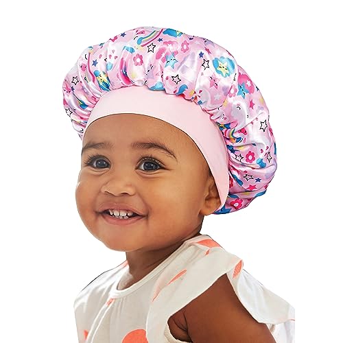 KISS COLORS & CARE Toddler Unicorn Silky Satin Hair Bonnet - Super Soft Bre