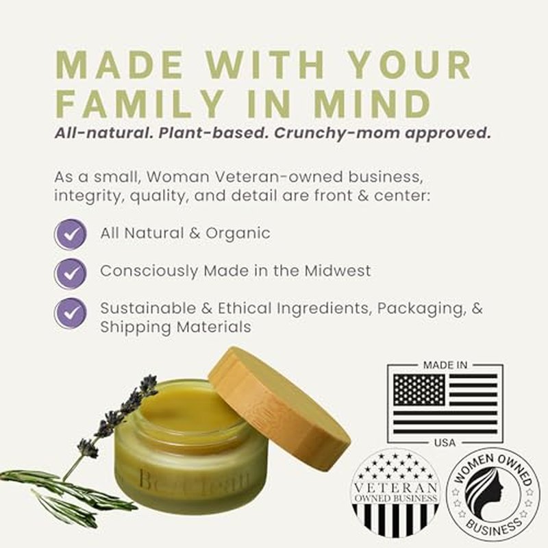 Be/Clean All-Natural Salve for Skin | Multipurpose Herbal Moisturizing Ointment | Soothe Cuts, Rash, Bite, Dry Skin, Acne, Eczema & More | Plant-Based Body & Hand Cream Alternative