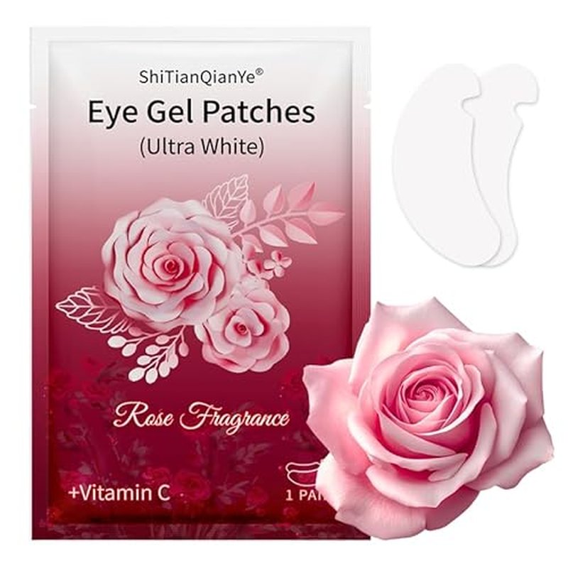 100 Pairs U-Shaped Hydrogel Eye Pads for Lash Extensions ? Ultra-White, Rose-Scented, Ultra-Thin & Anti-Allergic Under Eye Gel Patches ? Professional Eyelash Extension Supplies by ShiTianQianYe
