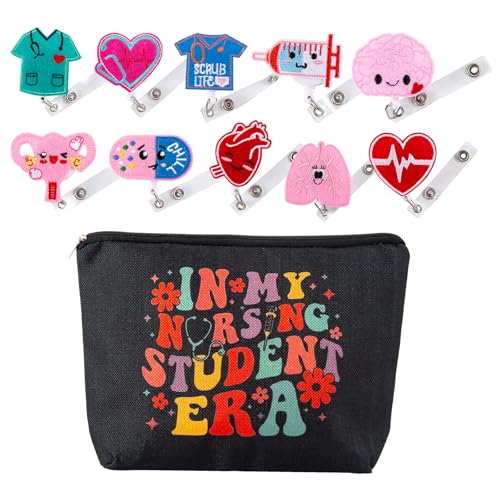 Nurse Makeup Bag+10 Pcs Trinket,Nursing Student Gifts,The Memories In My Nursing Student Era,Nurse Graduation Gifts,Future Nurse Gift, Medical Student Gift, International Nurses Day Presents