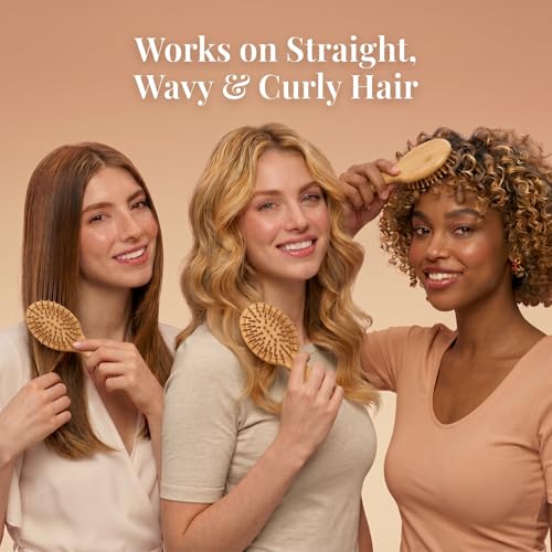 12-Pack Bamboo Travel Hair Brushes for All Hair Types - Eco-Friendly Wooden Mini Brushes, Bridesmaid Gifts