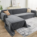 Sectional Couch Cover L-Shaped Sofa Slipcover - Dark Gray XXXL