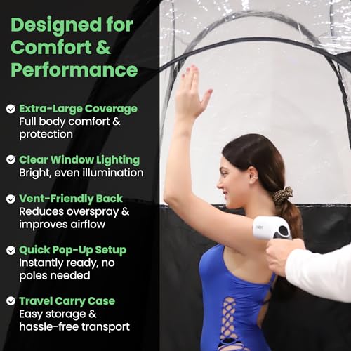Large Portable Spray Tan Tent with Clear Window & Extraction Opening