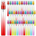 Zhehao 36 Pieces Mini Perfume Spray Bottles 10 ml Colorful Glass Fine Mist Refillable Spray Empty Bottles Perfume Atomizer Small Sample Containers for Travel Essential Oils Cleaning