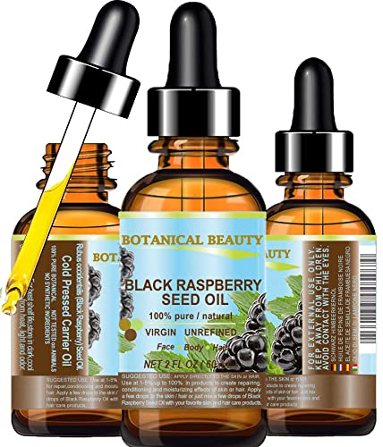 Black Raspberry Seed Oil - Pure Natural Cold Pressed Face, Skin, Hair, Lip & Nail Care (2 Fl Oz) - Undiluted Virgin Oil