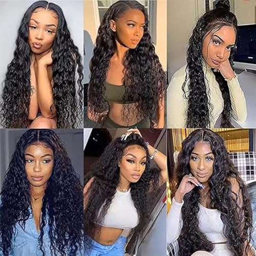 Black Water Wave Human Hair Bundles - 14 16 18 Inch, 3 Pack, Virgin Remy, Natural #1B
