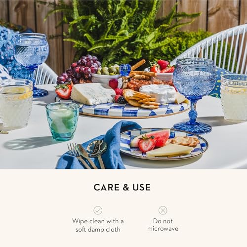 Charcuterie Serving Board - Blue & White Royal Check, MacKenzie-Childs, Variation of THIS listing