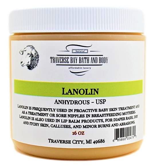 Anhydrous Lanolin 16oz - Skin Care, Lip Balm, Baby Nipple Treatment