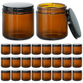 Amber 4oz Candle Jars with Airtight Metal Lids - 24 Pack - KEYWING Variation