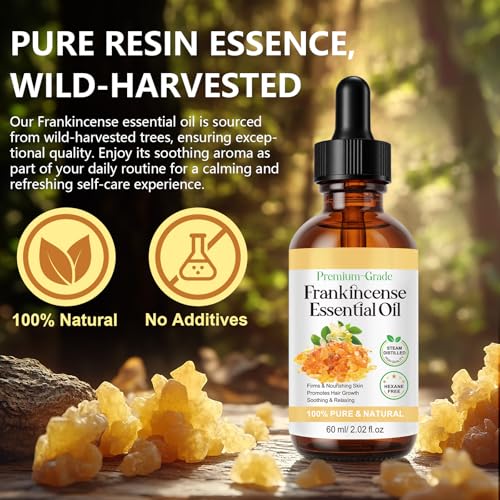 Frankincense Resin Oil for Face 2.02 fl.oz, Reduces Fine Lines & Wrinkles, Soothes & Repairs Skin, Deep Hydration for Body, Anti-Aging Serum Frankincense Skin Essential Oil Wrinkle