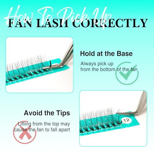 VAVALASH Premade Fans Eyelash Extensions 6D 8D 10D 16D 0.05 0.07 Thickness C/D Curl Premade Narrow Fans Lash Extension 8-15mm Mixed Length Thin Base Handmade Volume Lash Extensions (10D,0.07-D-8-15MM)