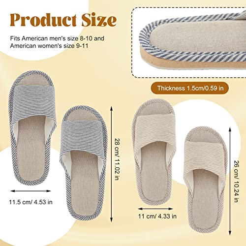 Mepase 8 Pairs Washable Open Toe House Slippers for Guests Women Men