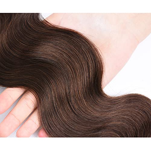 26 Inch Color 4 Bundles Human Hair Body Wave #4 Brown Hair Extension - Chocolate Brown