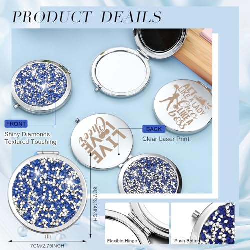 Sintuff 12 Pcs Cheer Compact Mirrors - Silver Cheerleading Accessories