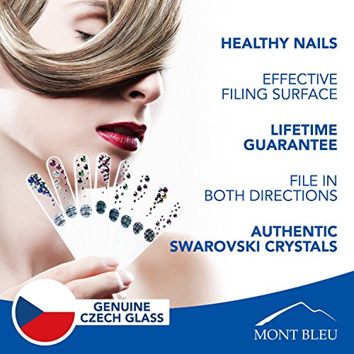 Mont Bleu Gift Set of 5 + 1 Free Crystal Glass Nail Files M1-6 | Czech Tempered Nail Files for Manicure & Gift